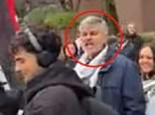 Moment organiser of London's Al-Quds 'hate rally' shouts 'death to the IDF' at Iran protest before leading chants of 'Khamenei makes us proud'