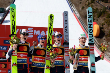 Avstriji troboj za zmago, Slovenija ob številnih težavah Prevca le 5.