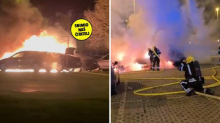 DRAMATIČNA SNIMKA Ovako su gorjeli auti na Maksimiru!