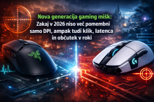 Nova generacija gaming mišk: zakaj v 2026 niso več pomembni samo DPI, ampak tudi klik, latenca in občutek v roki