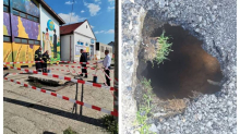ŠOK U LOVASU Golema rupetina se otvorila u betonu: 'Duboka je čak 10 metara, budite oprezni!'