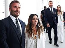 Victoria Beckham looks effortlessly chic in a white suit as she walks hand in hand with husband David to ribbon-cutting ceremony at his Inter Miami team's new Freedom Park Stadium