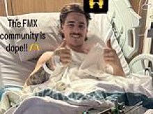 Injured motocross rider's message from hospital after catastrophic accident at the Sydney Royal Easter Show - as his pregnant wife reveals 'long road ahead'