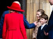 Princess Charlotte steals the show and gets a loving pat from her grandfather Charles as Royal Family presents a unified front at Easter Sunday service