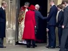 Happy Easter Grandpa! Adorable moment King Charles tenderly greets Princess Charlotte outside Windsor church service