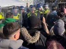 Riot breaks out in rural village as police try to shut down all-night illegal rave, leaving one officer injured