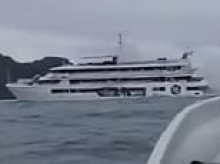 Terrifying moment emergency rescue is sparked when cruise ship runs aground off tropical island made famous in Hollywood blockbuster
