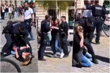 OVAKO SLOVENAČKA POLICIJA BRUTALNO HAPSI MLADE ŽENE Pokušala da pruži otpor, pa silovito oborena na pod! Da li će EU reagovati zbog upotrebe sile i u Ljubljani?