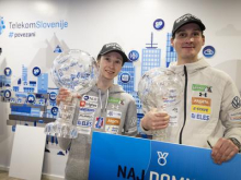 Slovenski skakalni junaki na obisku pri Telekom Slovenije #foto