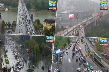 U BEOGRADU LIJE KAO IZ KABLA, VOZAČI U DUGIM KOLONAMA: Centar stoji, gužve na Autokomandi i Brankovom za Novi Beograd (FOTO) 