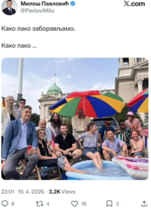 ALEKSIĆEV PULEN OSUO PALJBU PO KOLEGAMA OPOZICIONARIMA! Brčkali noge ispred Skupštine, dok je Srbija tugovala: ''Kako lako zaboravljamo'' (FOTO) 