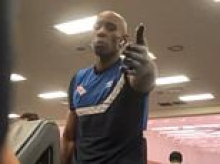 Satisfying punishment for vile bodybuilder who shoved man for walking into his camera shot at busy public gym