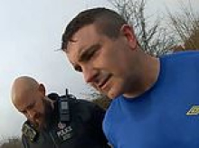 Moment police sergeant is arrested after being spotted naked and masturbating near children's play area - as he is handed sexual risk order