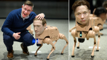 Gruselaktion in Berlin: Künstler macht Tech-Milliardäre zu Roboterhunden – was steckt dahinter?