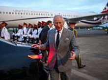 Charles touches down in Bermuda after triumphant four-day state visit to the US - where Trump hailed him 'the greatest King'