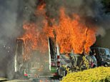 Chaos as van explodes in huge fireball on suburban Bondi street