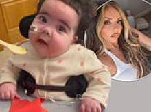 Jesy Nelson reveals her twin daughters have reached a new milestone as she feeds them for the first time in their specialised chairs amid their SMA battle