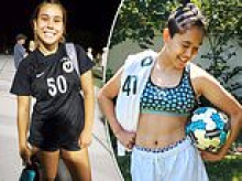 Scandal as female World Cup soccer player is accused by police of raping baby-faced boy, 14, up to 'three times a week'