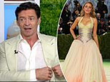 Hugh Jackman jokes he asked Ryan Reynolds for permission to touch Blake Lively when she needed help with a dress malfunction at Met Gala - hours after she settled Justin Baldoni lawsuit