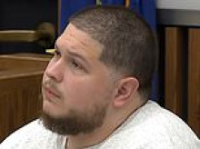 Disgusting courtroom outburst of Connecticut dad who murdered baby son by hurling him over side of BRIDGE