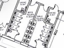 The ORIGINAL plans for controversial mixed gender toilet blocks at secondary school show a dividing wall to SEPARATE the sexes... but no one is taking responsibility