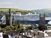 'What a horrible sight despoiling both land and sea!': Cornish residents are in uproar as 58,000-ton cruise ship that can carry 1,500 docks in their picturesque town (population 2,240)
