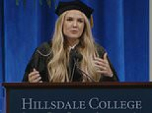 Erika Kirk recalls honeymoon with Charlie a day after wedding anniversary in emotional commencement speech