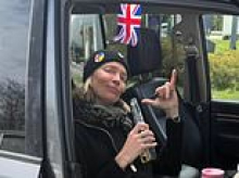 Jodie Kidd drives from Britain to war-torn Ukraine as she joins charity convoy of vehicles to help in the fight against Putin