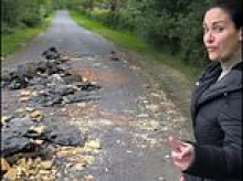 Kirsty Gallacher condemns 'parasite' fly-tippers who dumped 'disgraceful' mountain of waste on country road near her home