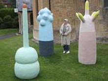 Churchyard plays host to 7ft-tall modern art sculptures that locals unflatteringly compare to sex toys