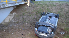 Auto završio na krovu u kanalu u Međimurju, vozač u bolnici