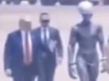 Trump sparks concern as he posts wild image of ALIEN in chains at US Army base