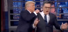 Donald Trump wirft Stephen Colbert in Mülltonne – Weißes Haus zeigt KI-Clip