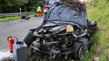 Unfall im Spessart: In Auto gekracht: Motorradfahrerin lebensgefährlich verletzt