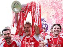 A coronation at the Palace! Arsenal lift the Premier League trophy after ending 22-year wait to be football's Kings of England - and now Europe's up next...
