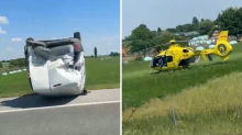 UŽAS KRAJ ČEPINA Sudarila su se dva auta, po ozlijeđenog je stigao helikopter Hitne pomoći