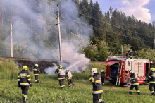 An ÖBB-Strecke: Bahndammbrand bei St. Stefan 