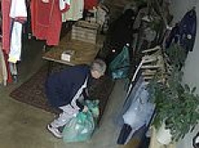 Moment thugs on bikes break into vintage store before stealing £6,200 of designer clothes