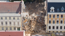 Hauseinsturz: Ermittler sichern Spuren nach Hauseinsturz in Görlitz