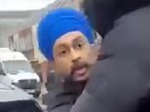 Moment brother of Henry Nowak killer holds Sikh ceremonial sword in 'road rage incident' outside temple - as fury grows at police 'two tier' response to his murder