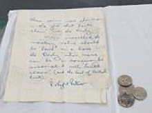Back to the future: 'Spooky' 62-year-old time capsule discovered in a London park tells the finder to back a horse running in this weekend's Derby