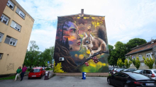 FOTO Sivi zid pretvorio u platno: Novi mural mladog samoukog umjetnika oduševio je Sesvete