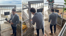VIDEO Marin Miletić u akciji! Brusilicom otvorio put do plaže i podnio prijavu: Pripada svima!