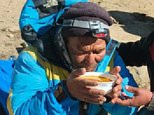 The campsite chef hired to guide climbers to the top of Mount Everest... only to go missing for six days and eventually crawl back down with a broken leg