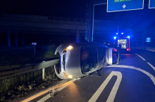 St. Michael: Auto krachte bei Autobahnknoten gegen Betonschutzwand