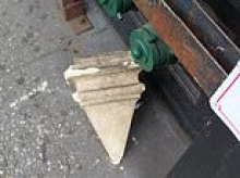 Teen boy left bleeding with his SKULL on show after freak accident saw piece of building's concrete facade whack his head