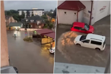 AUTOMOBILI PLIVAJU U NOVOM SADU, VETAR OBORIO SEMAFOR I KONSTRUKCIJE Grad i pljusak paralisali ulice (FOTO, VIDEO)