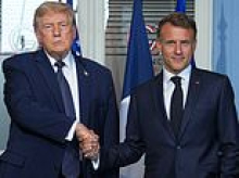 UFC fight-fatigued Trump sounds hoarse during uncomfortable meeting with Macron as Iran deal hangs over G7 summit