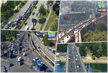 DUGE KOLONE NA BRANKOVOM ZA NOVI BEOGRAD: Većih gužvi nema, sve teče, GSP ide normalno (FOTO)