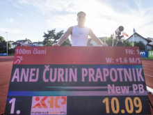 Čurin Prapotnik postavil slovenski rekord na sto metrov